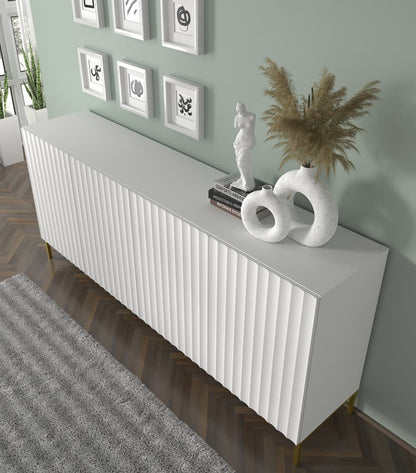 Wave Large Sideboard Cabinet 200cm black white