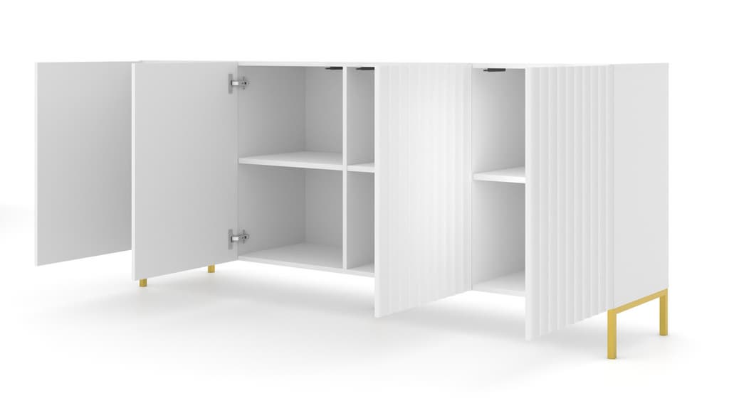 Wave Large Sideboard Cabinet 200cm black white