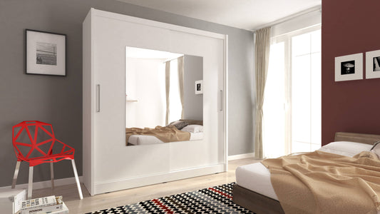 Wiki IX Sliding Door Wardrobe 180cm white matt oak sonoma