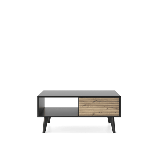 Willow Coffee Table 104cm Oak Artisan Black