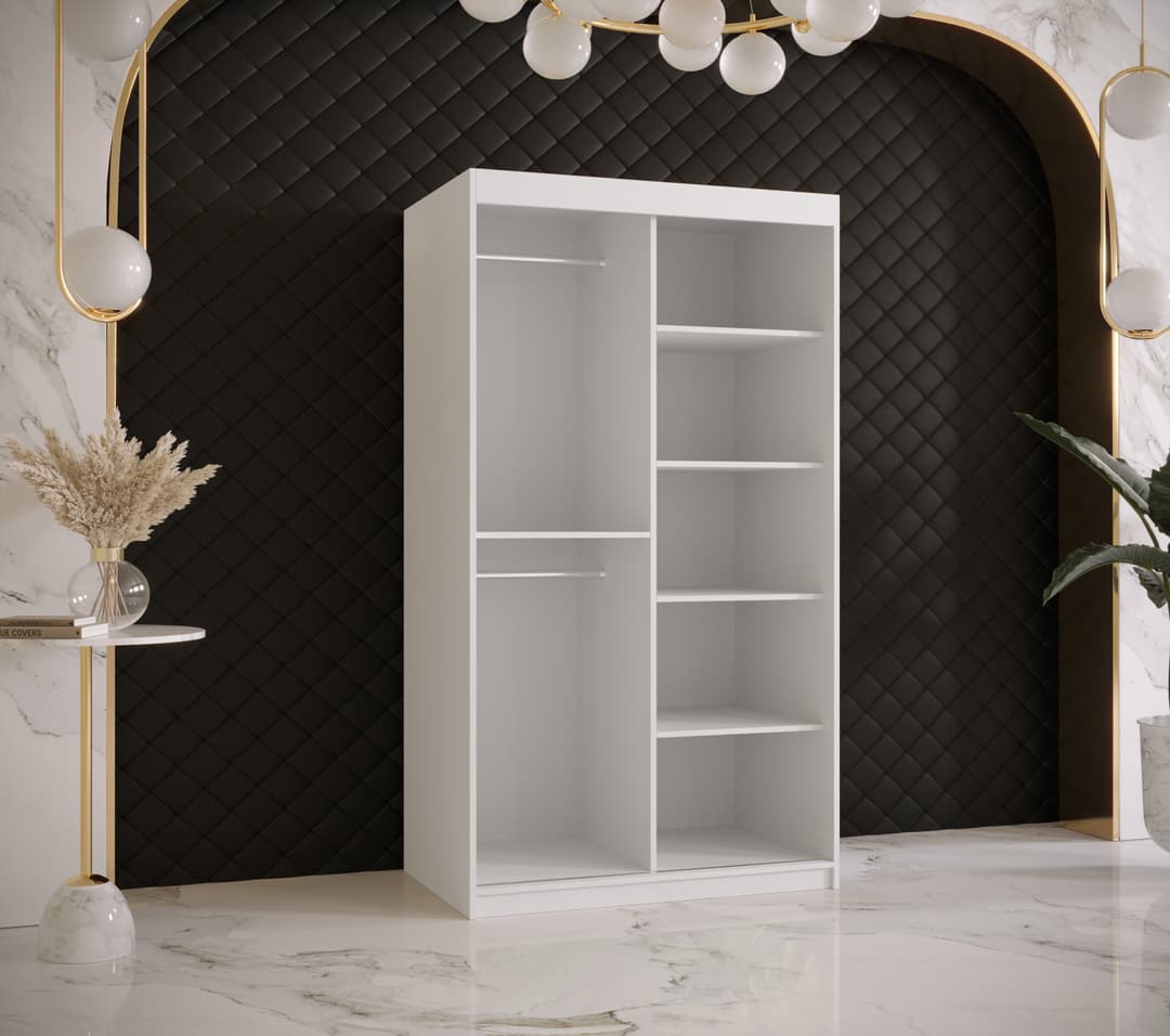 Ramiro II Sliding Door Wardrobe 100cm white black 