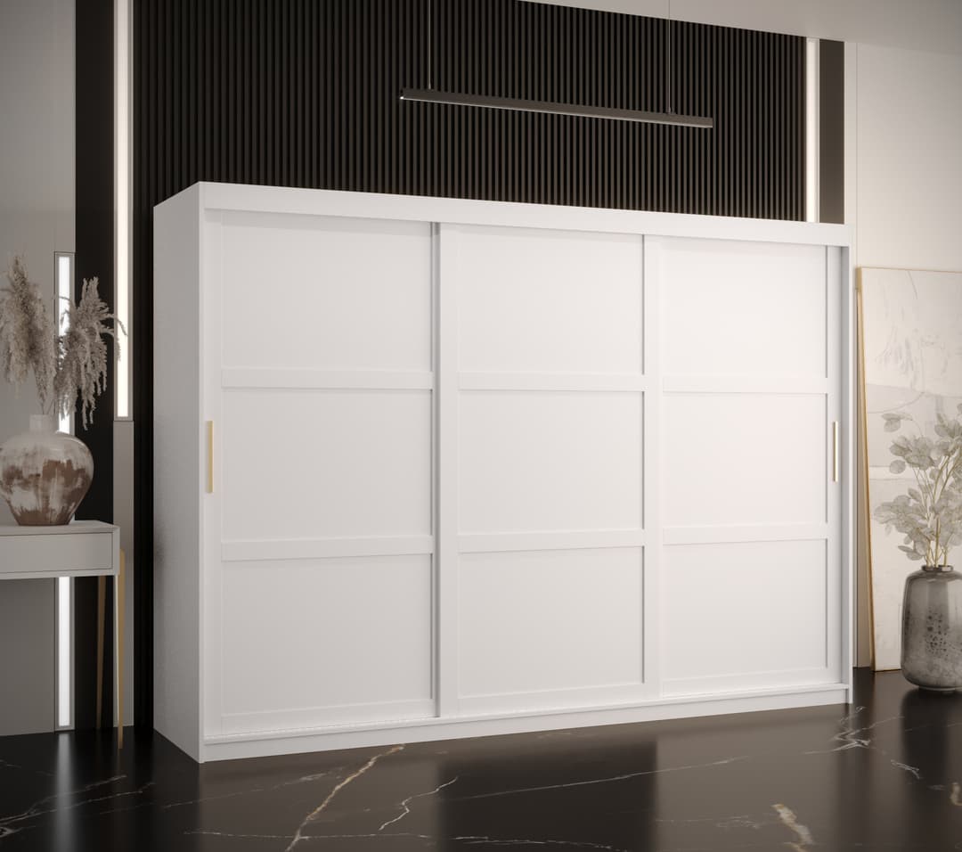 Ramiro I Sliding Door Wardrobe 250cm white black