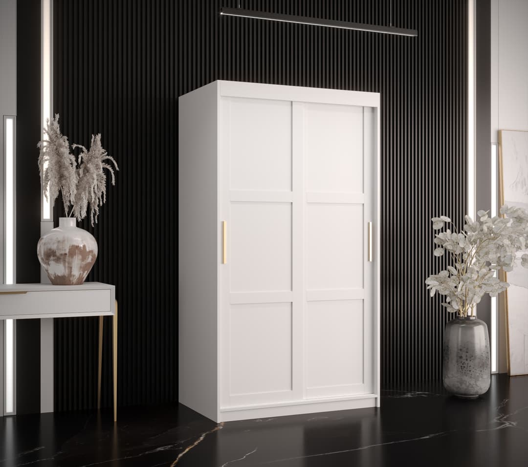 Ramiro I Sliding Door Wardrobe 100cm black white