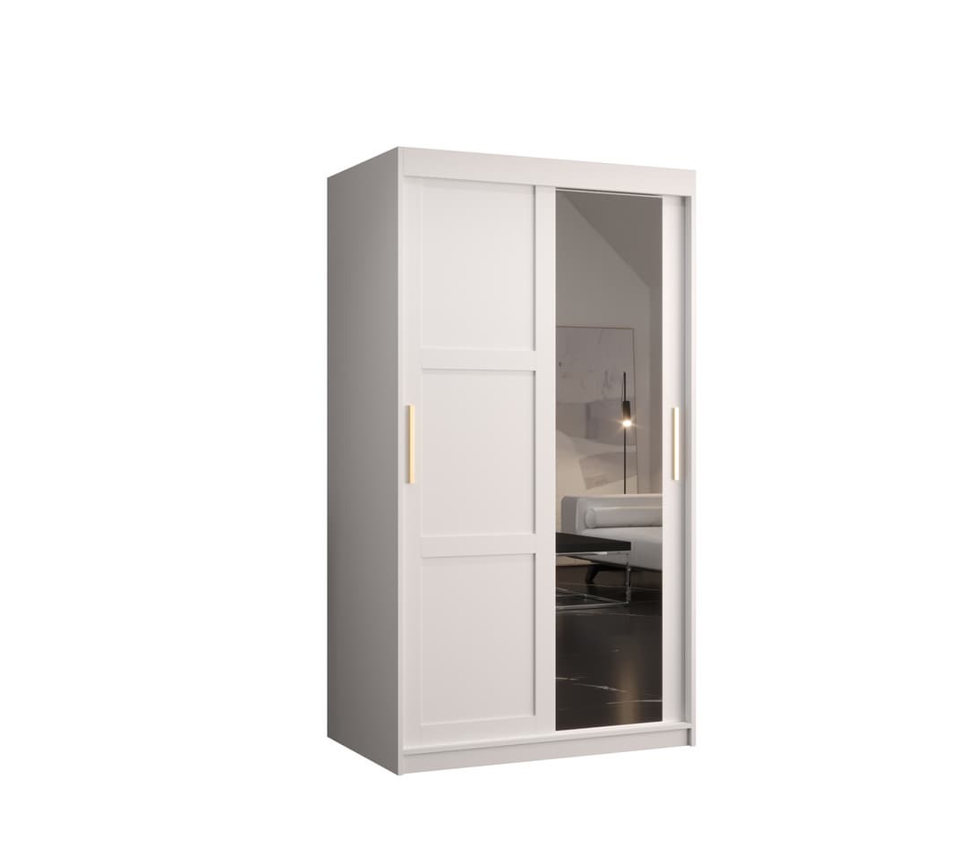 Ramiro II Sliding Door Wardrobe 100cm white black 