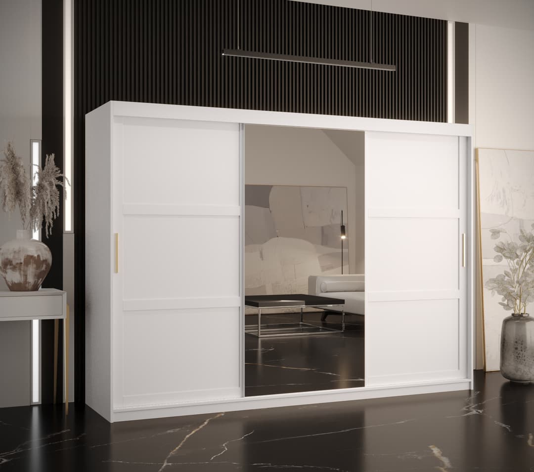 Ramiro II Sliding Door Wardrobe 250cm white black