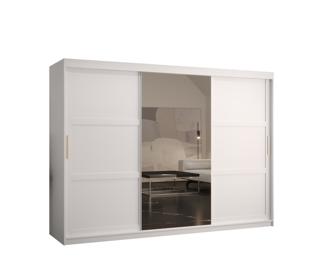 Ramiro II Sliding Door Wardrobe 250cm white black