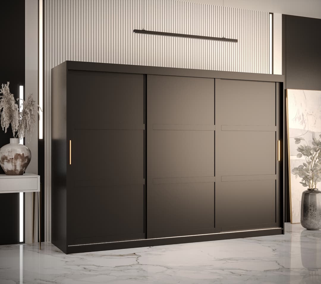 Ramiro I Sliding Door Wardrobe 250cm white black