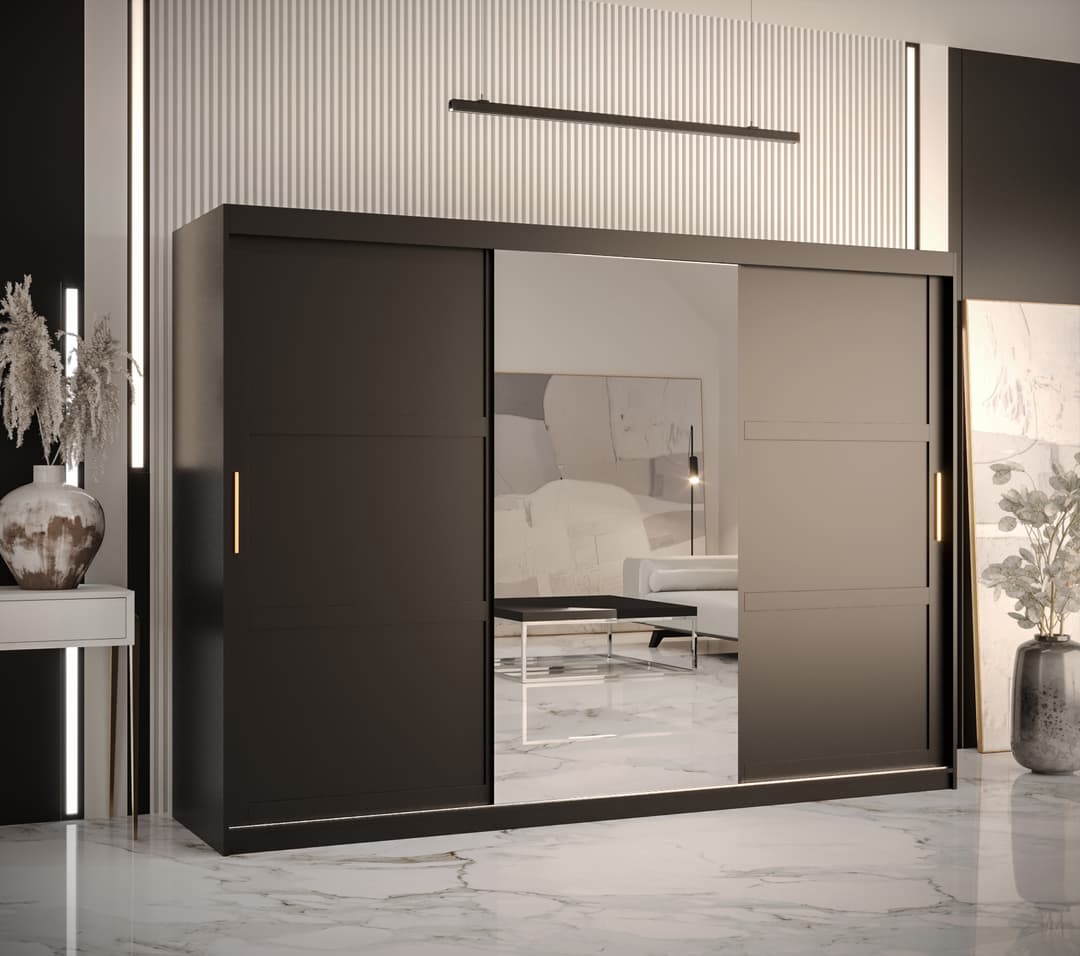 Ramiro II Sliding Door Wardrobe 250cm white black