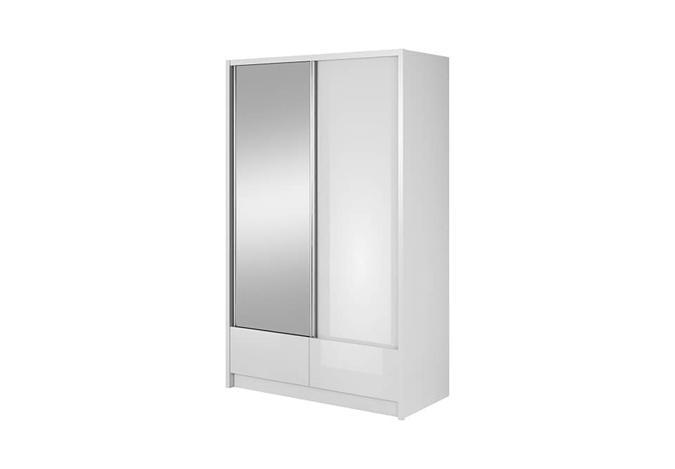 Aria I Sliding Door Wardrobe 134cm White Gloss