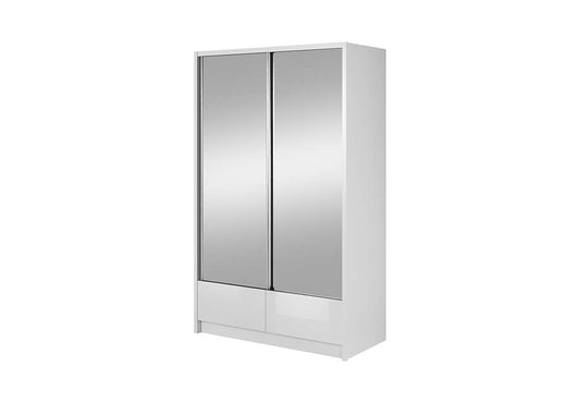 Aria II Sliding Door Wardrobe 134cm white gloss