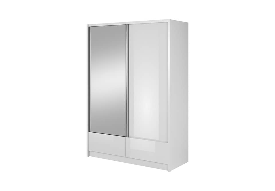 Aria I Sliding Door Wardrobe 154cm white gloss