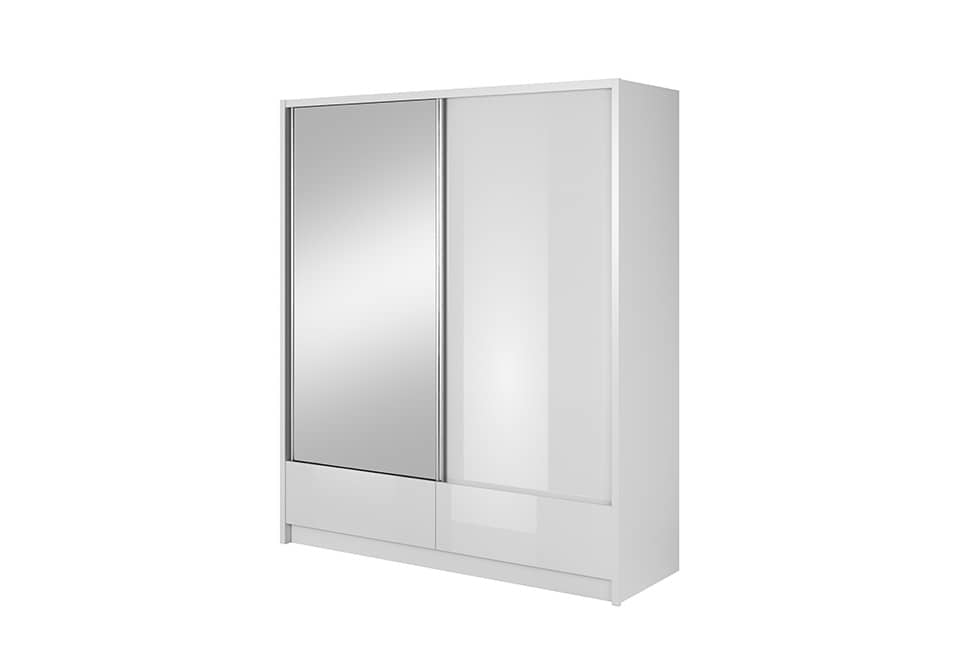 Aria I Sliding Door Wardrobe 184cm white gloss