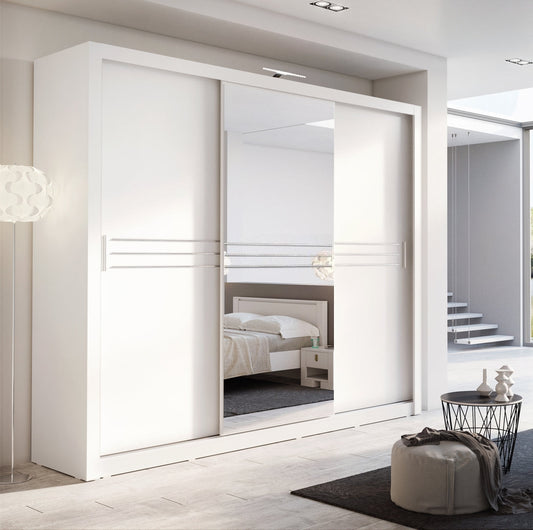 Havana ID-11 Sliding Door Wardrobe 250cm white grey