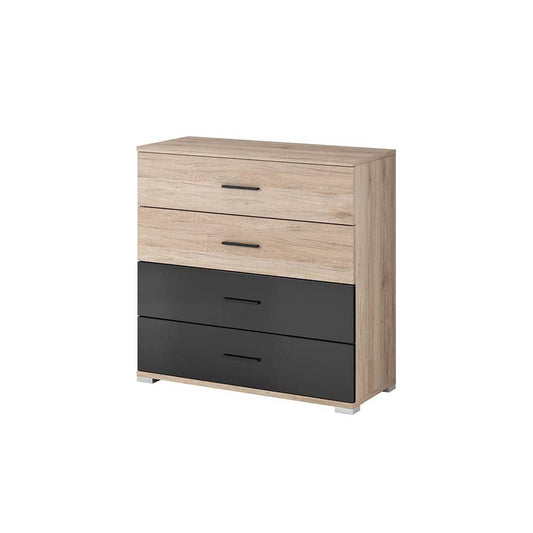Bari Chest of Drawers Oak San Remo & Black