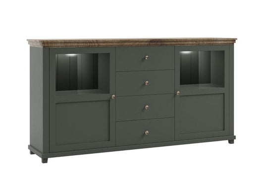 Evora 25 Sideboard Cabinet 181cm Green & Oak Lefkas Abisko Ash & Oak Lefkas