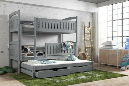 Wooden Bunk Bed Blanka with Trundle and Storage