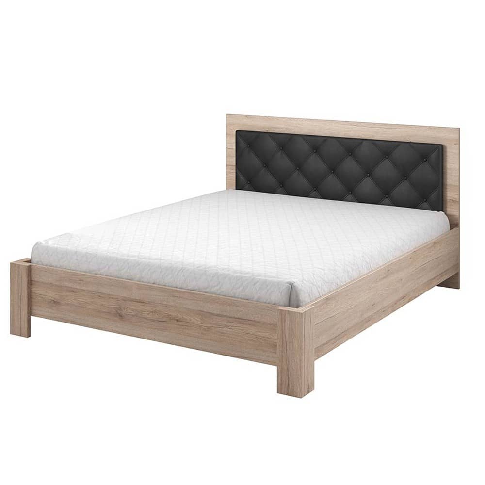 Bari Bed Frame 160cm Oak San Remo & Black