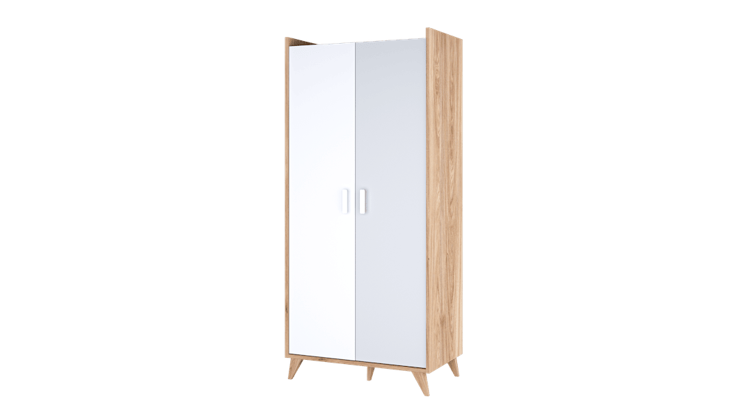 Mood MD-01 Hinged Wardrobe 85cm Oak Castello White Grey