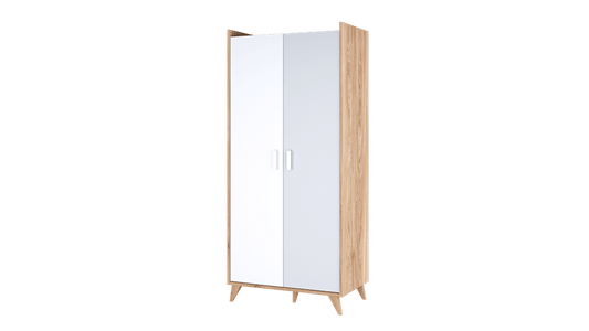 Mood MD-01 Hinged Wardrobe 85cm Oak Castello White Grey