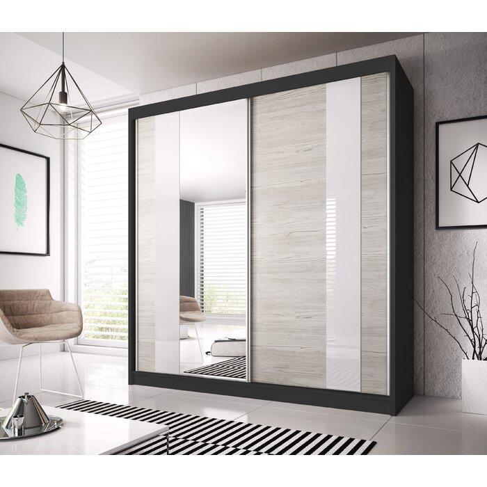 Multi 32 Sliding Mirror Door Wardrobe 183cm