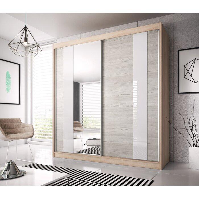 Multi 32 Sliding Mirror Door Wardrobe 183cm