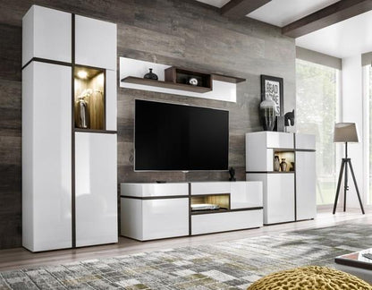 Cross TV Cabinet White Gloss White Matt