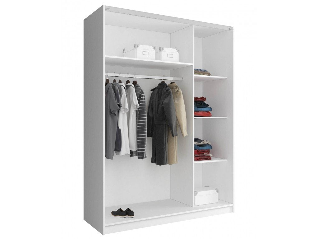 Mika 03 Sliding Door Wardrobe 150cm white matt oak sonoma