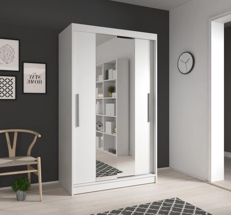 Neomi 01 Sliding Door Wardrobe 120cm in White Matt oak Sonoma