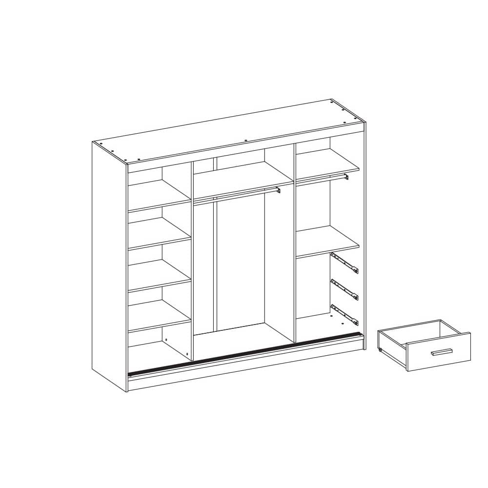 Wenecja Sliding Door Wardrobe 203cm oak sonoma