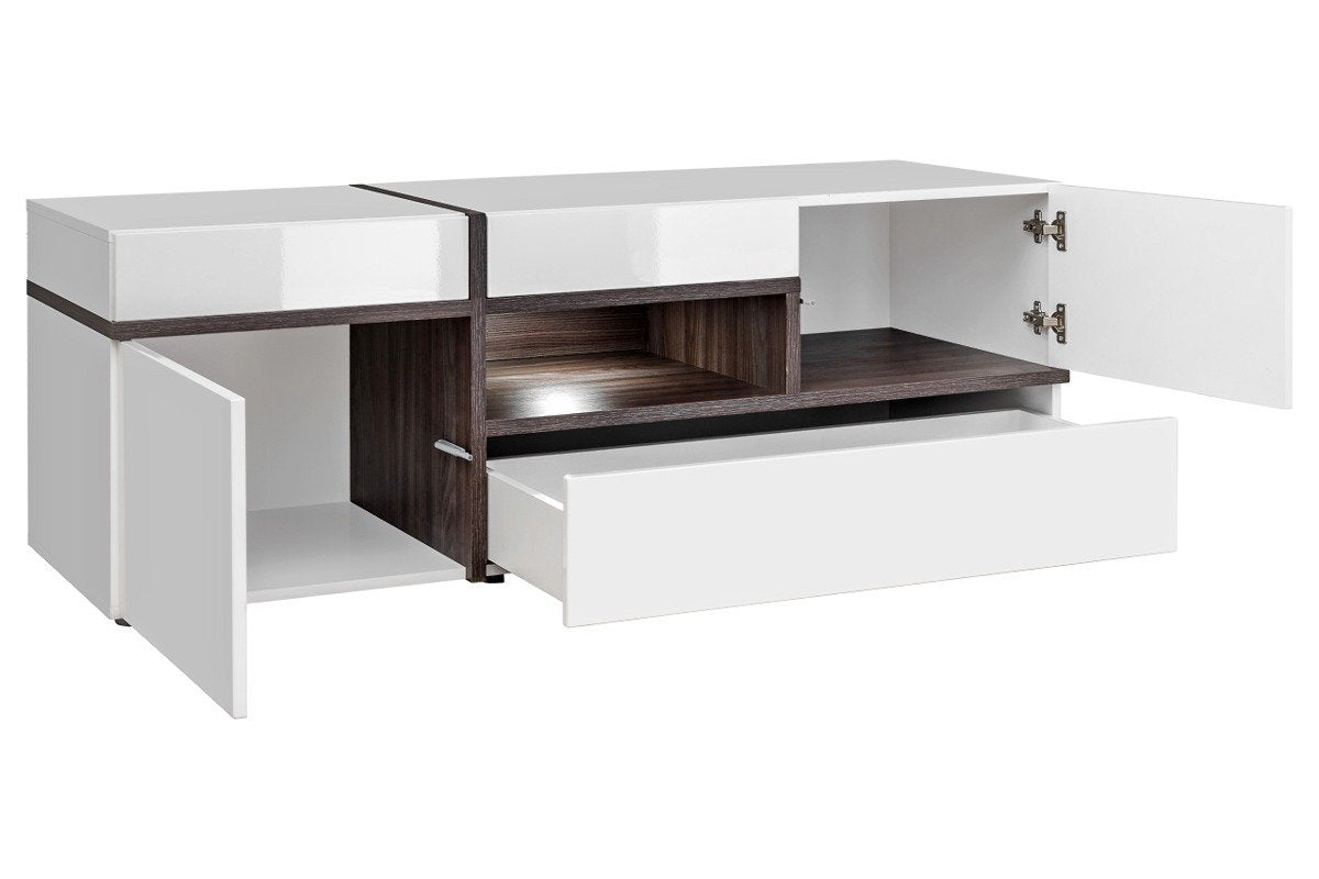 Cross TV Cabinet White Gloss White Matt