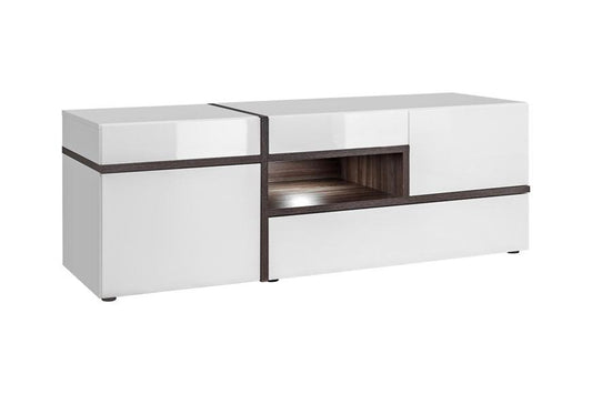 Cross TV Cabinet White Gloss White Matt