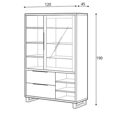 Halle 13 Tall Display Cabinet oak Wotan